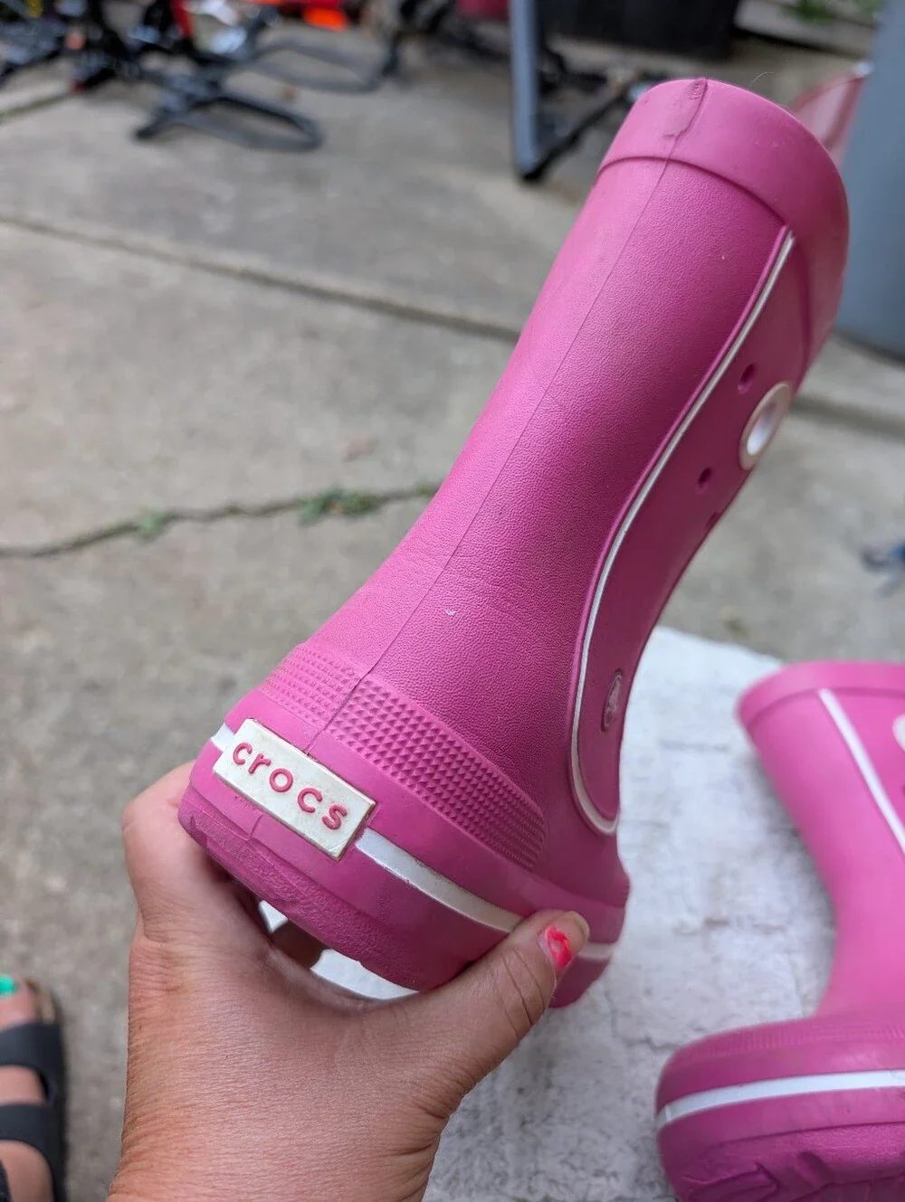 Girls Tall Rain Boots Pink By Crocs Size 2